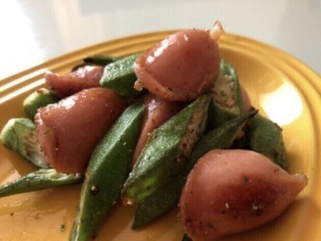 オクラとウインナー