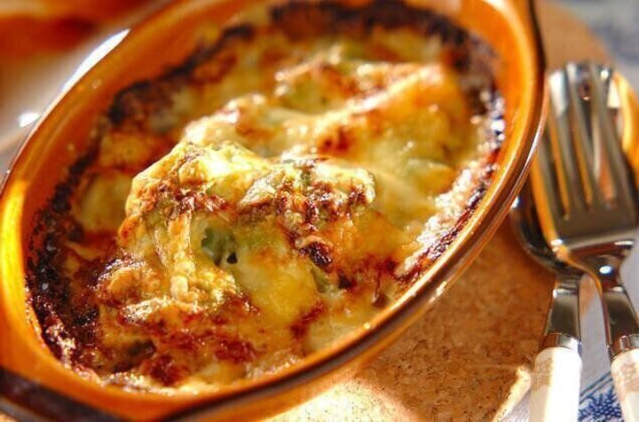 ネギとアボカドの簡単グラタン