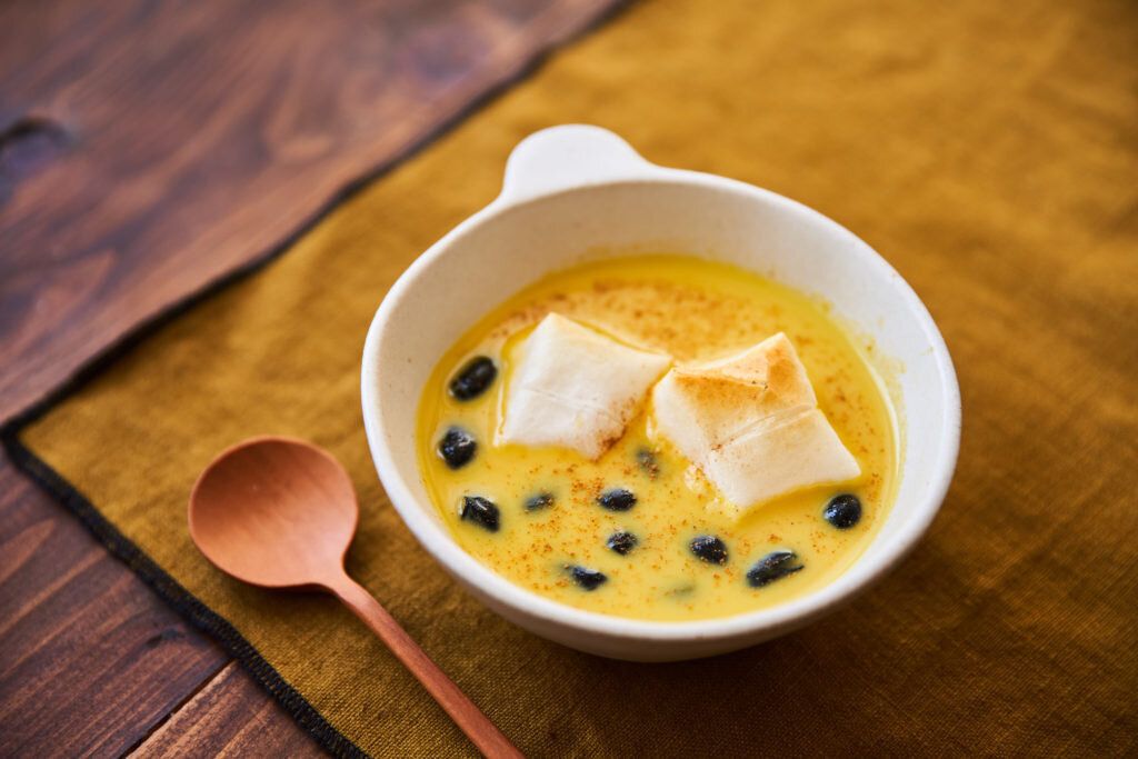 かぼちゃと黒豆のおしるこ