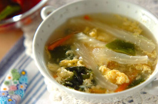 セロリと卵のスープ