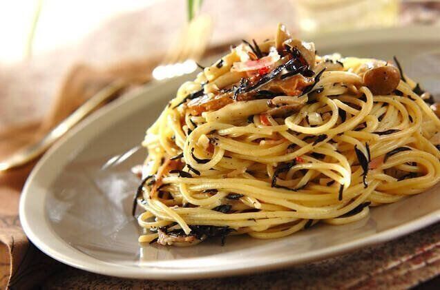 余ったヒジキでクリームパスタ