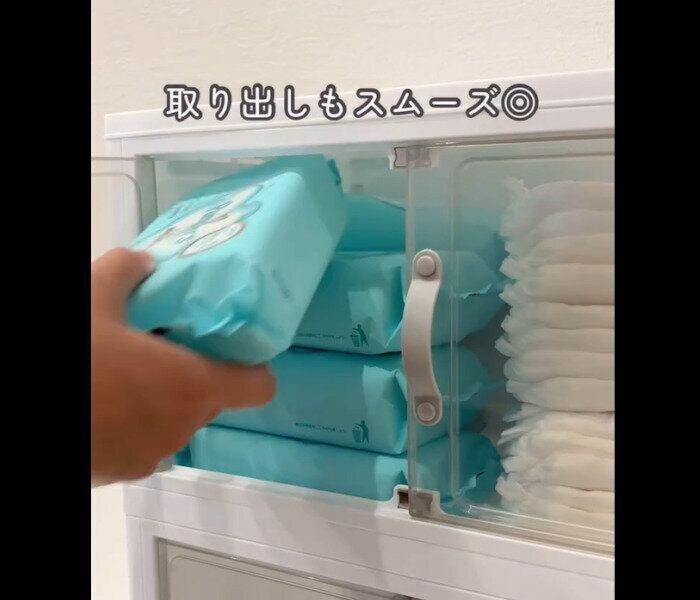 【ダイソー】即完売して再販！ジョイントできる扉付折りたたみ収納ケース