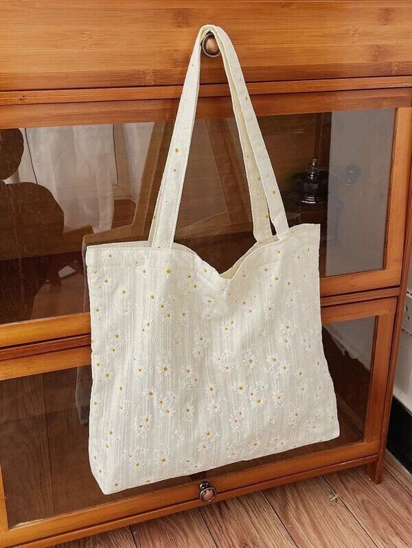 花柄刺繡 エコバッグ