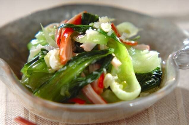 チンゲンサイのネギ塩和え