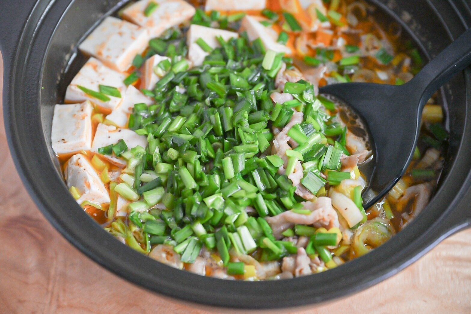 スプーンですくった火鍋