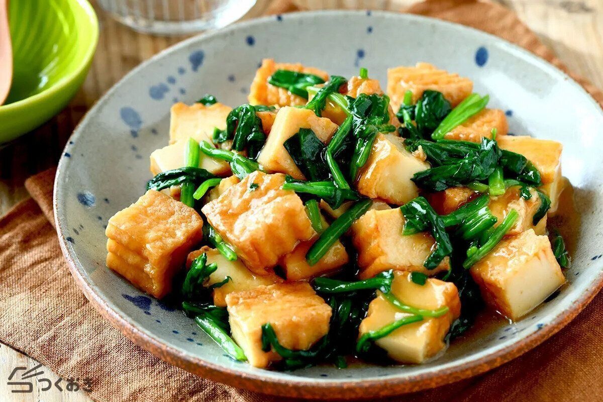 厚揚げのほうれん草あんかけ