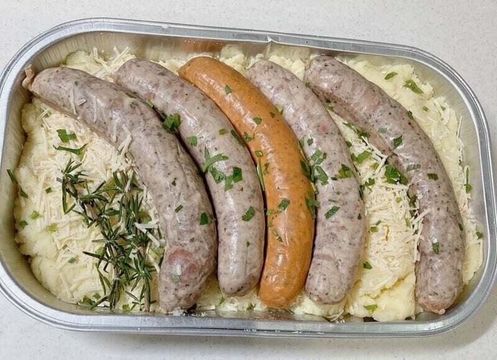 3種のソーセージ&マッシュポテト