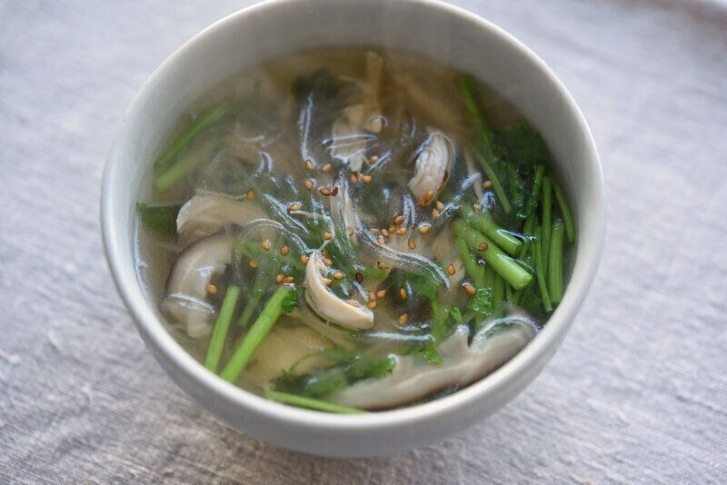 ささみと椎茸の春雨スープのレシピ