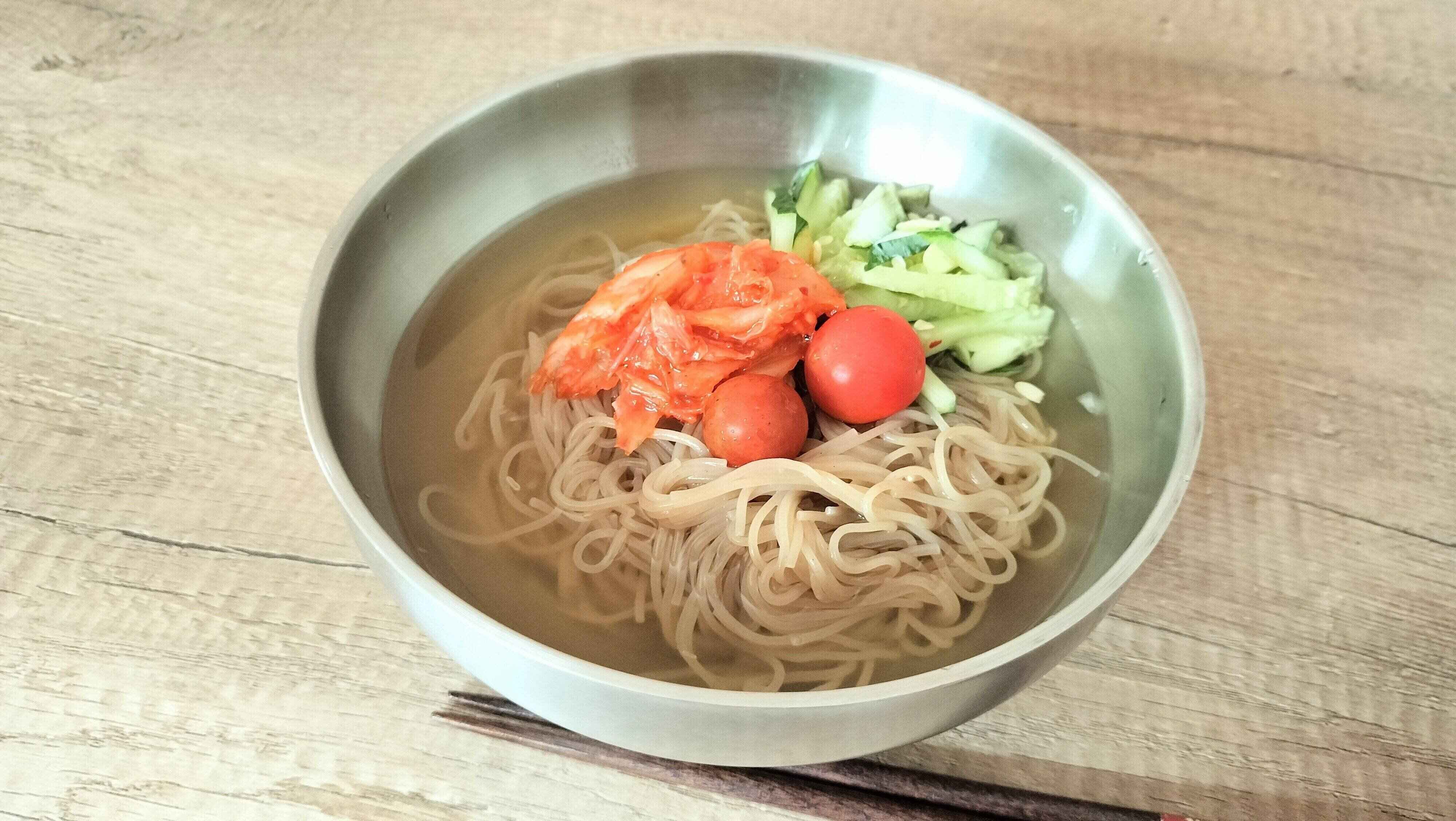 出来上がったゆず冷麺