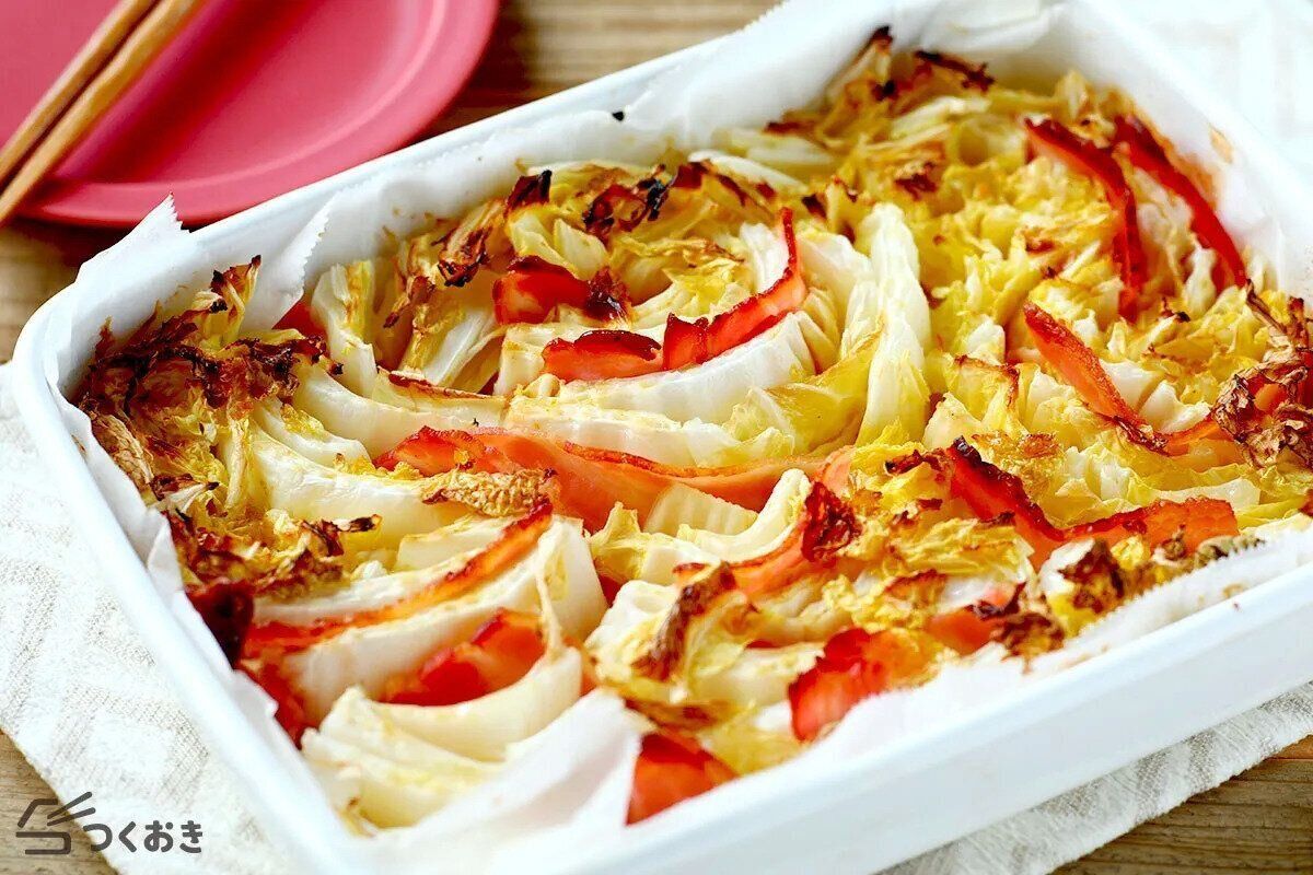 白菜とベーコンのオーブン焼き