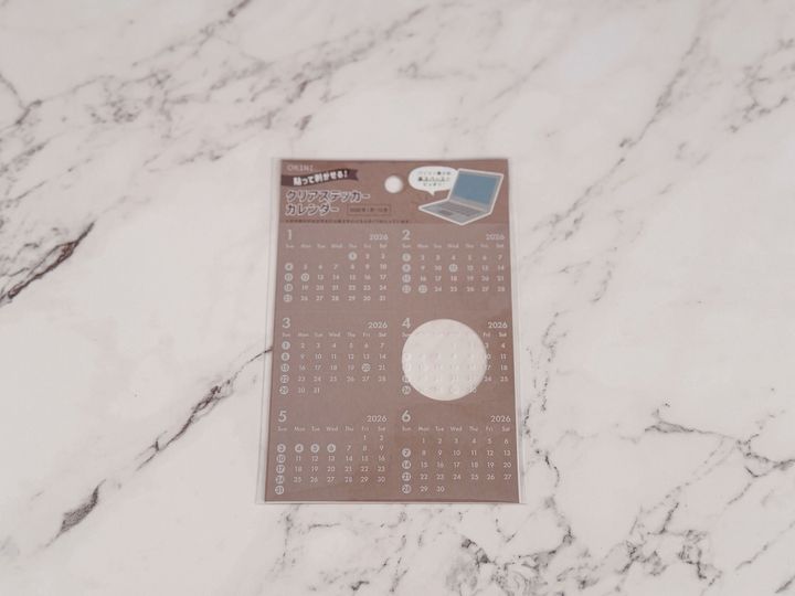 3.カレンダー2026 クリアステッカー