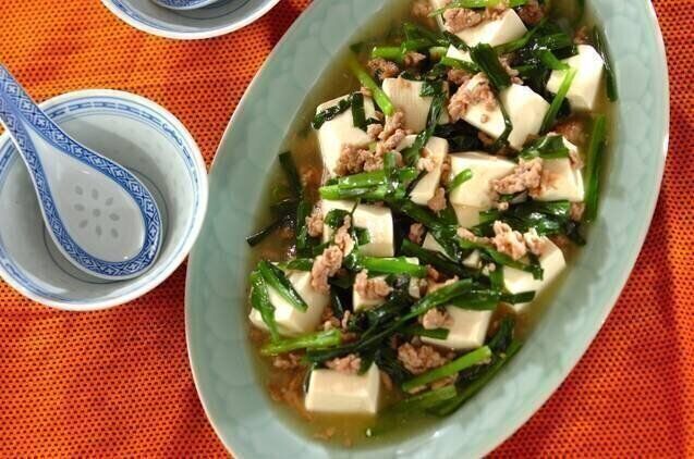 ニラたっぷり塩麻婆豆腐