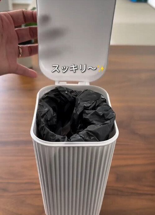 【ダイソー】ごみ袋がはみ出ずすっきりした印象に