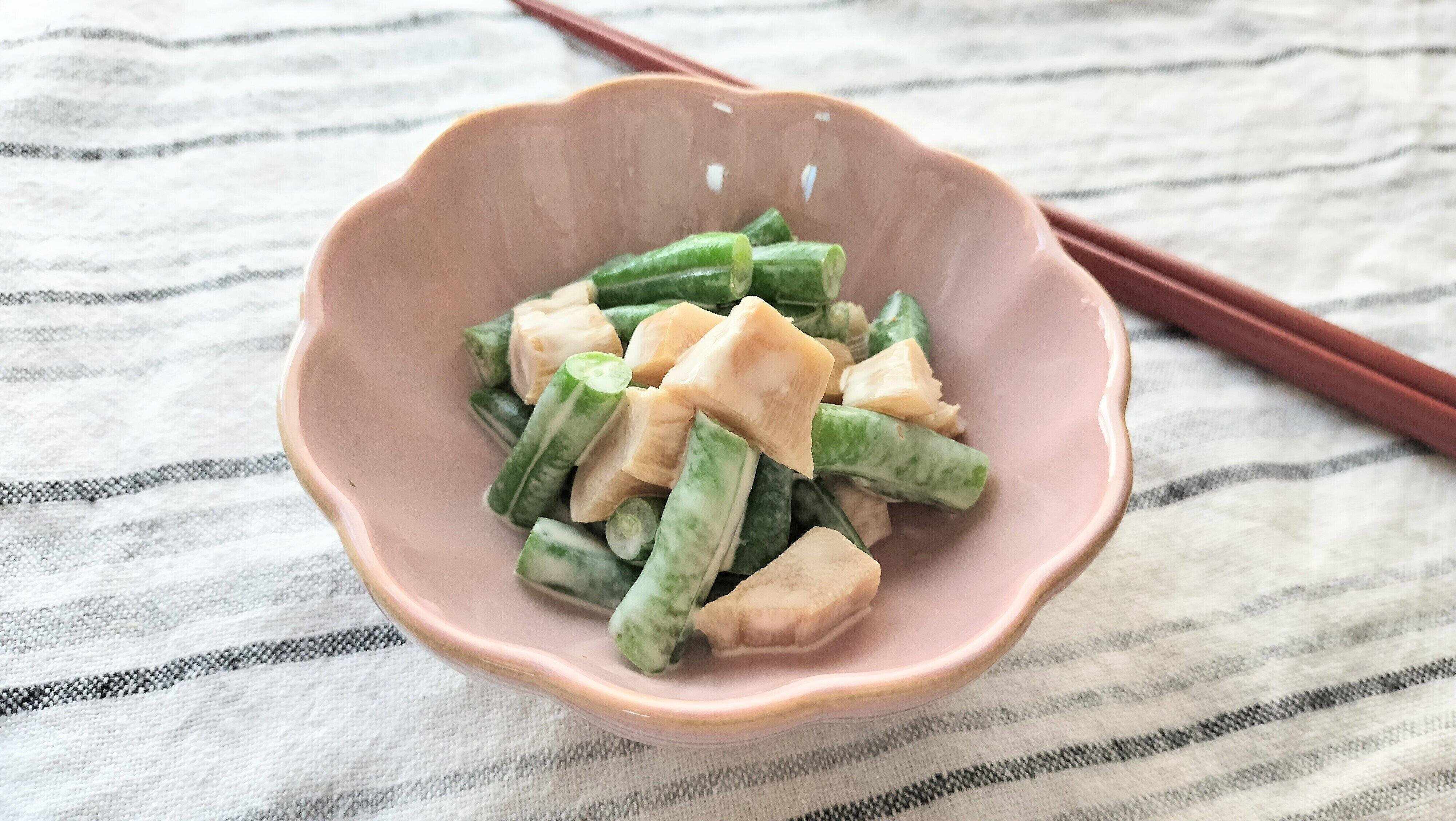 メンマといんげんのマヨネーズ和え