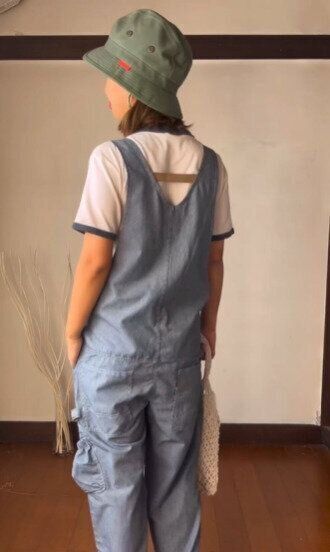 軽くてサラッとした生地のオーバーオール！「デザインサロペット」