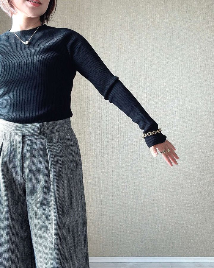 3Dメリノブレンドリブセーター