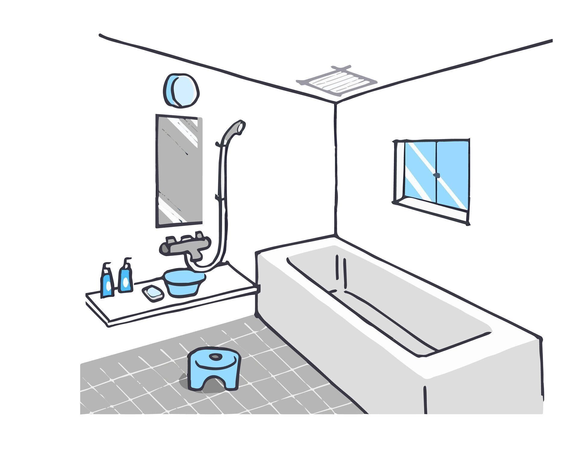バスルーム(バスタブ付)のイラスト