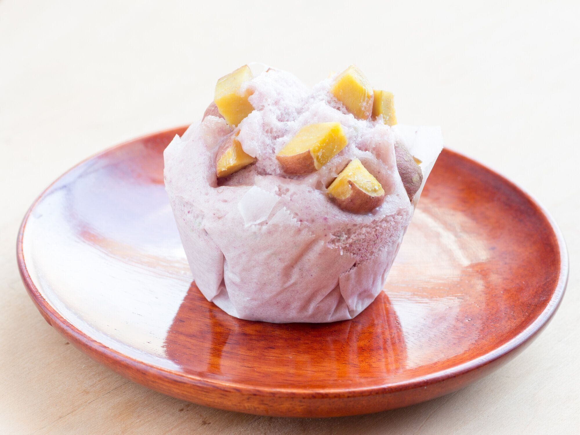 日本料理は、サツマイモの蒸しパン