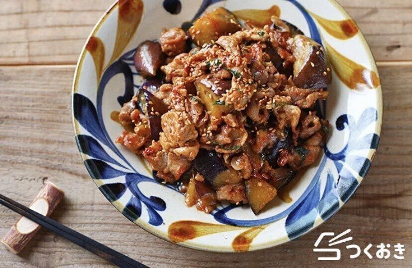 なすと豚肉の青じそ炒め