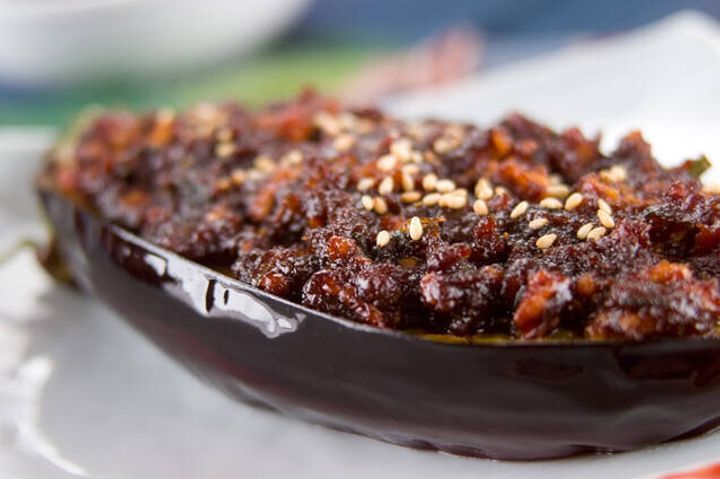 米ナスの肉みそ田楽