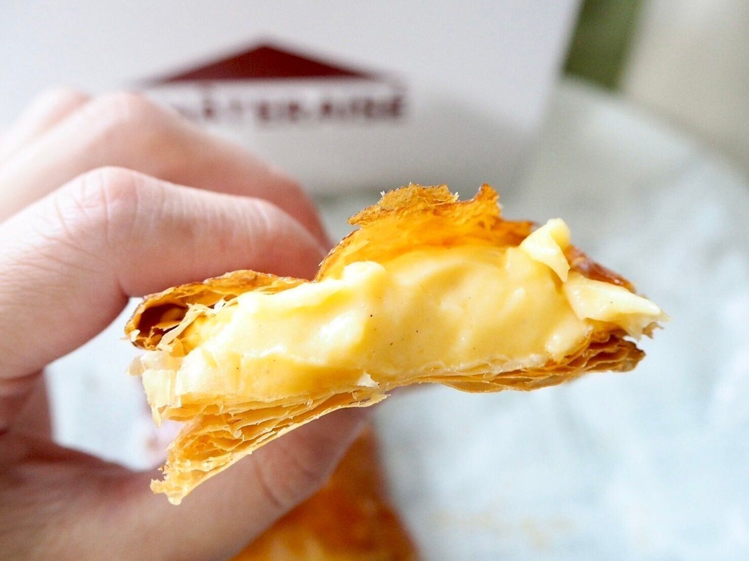 シャトレーゼ「詰めたてクリームのカスタードパイ」商品写真