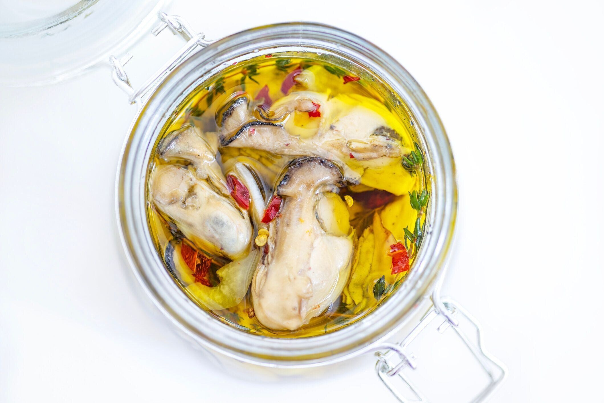 牡蠣のオリーブオイル漬け