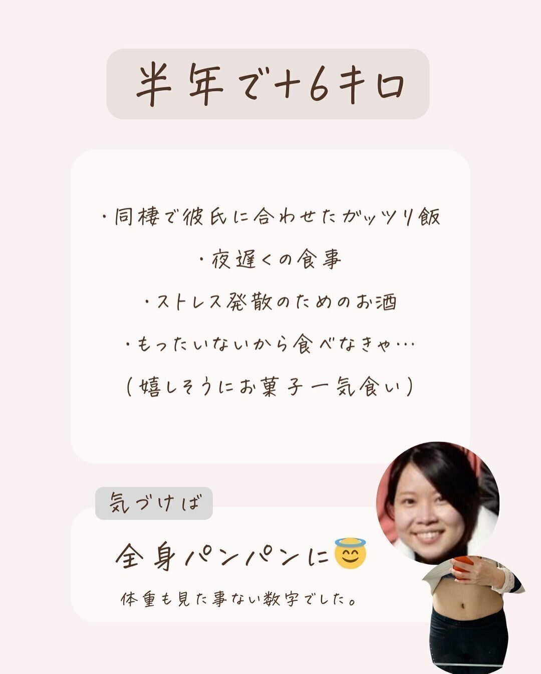 半年で6kg太った！