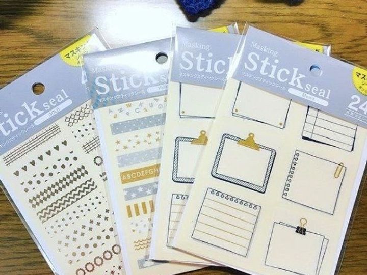 マステが進化 セリアのダイカット スティックシール サンキュ