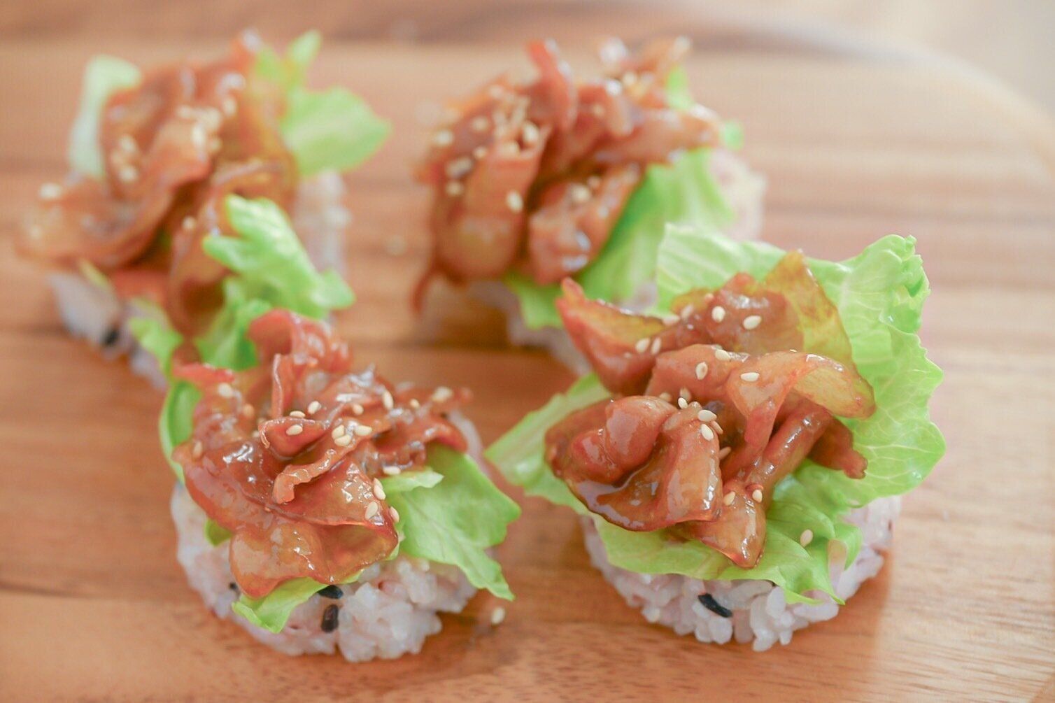 雑穀米のオープンサンド