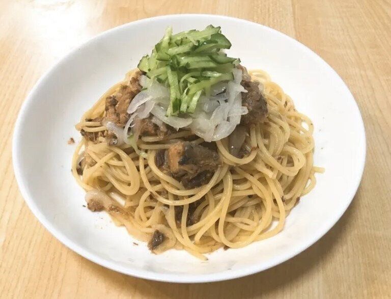 超簡単！梅じそさばの冷製パスタ