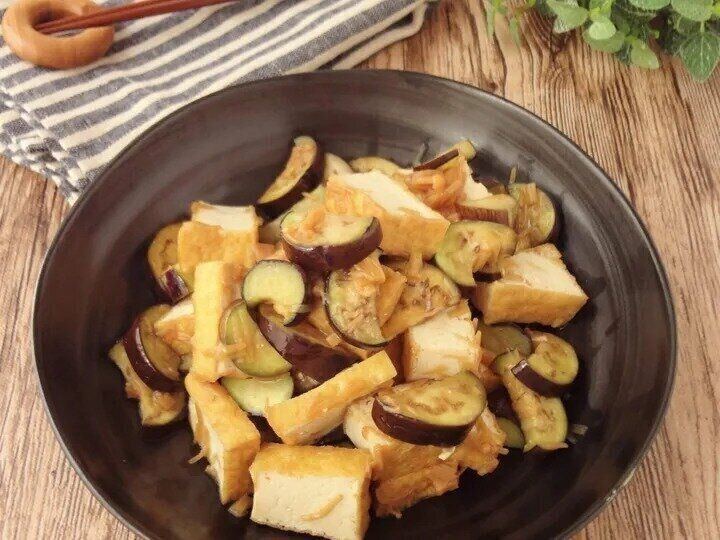 厚揚げとナスのなめ茸炒め