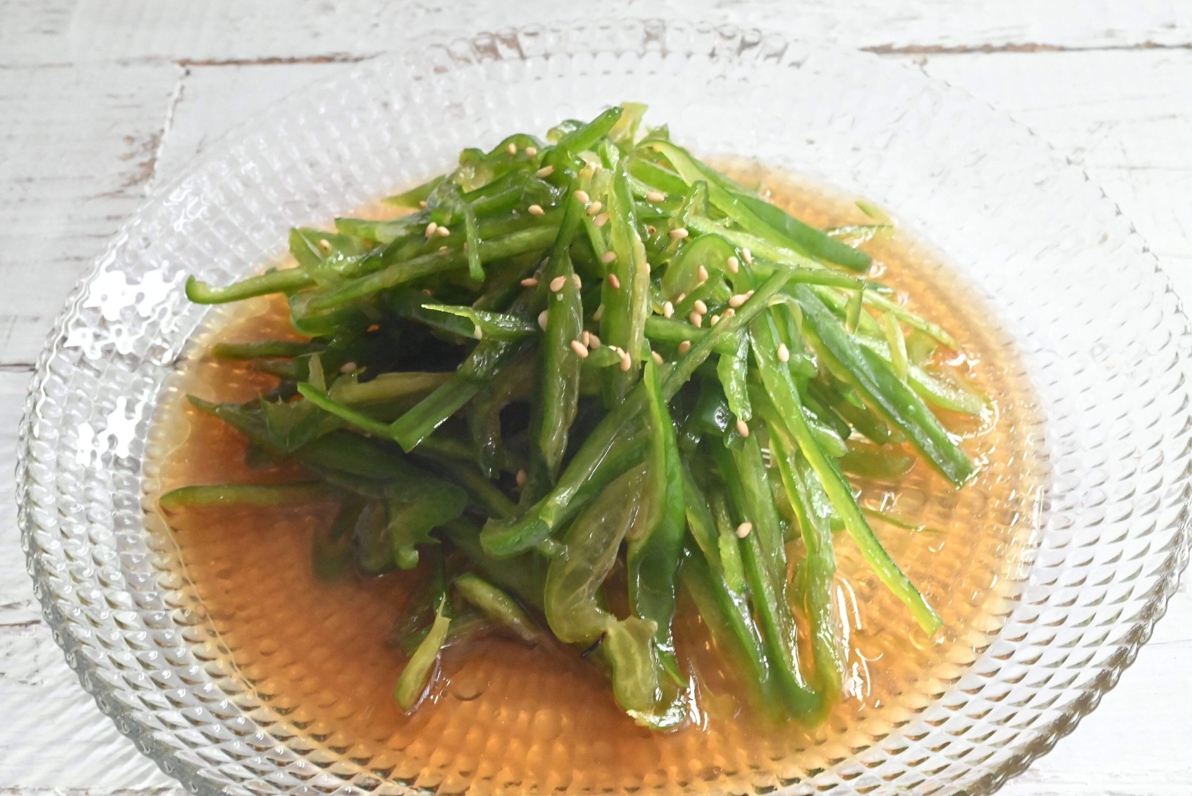 ピーマンのめんつゆ和え