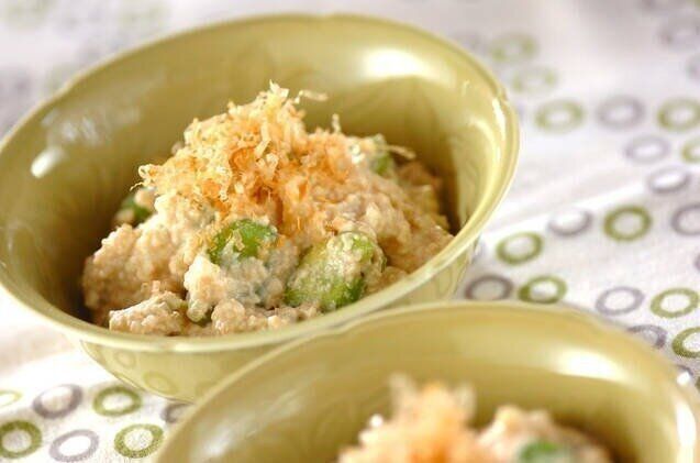 ソラ豆の豆腐クリーム和え