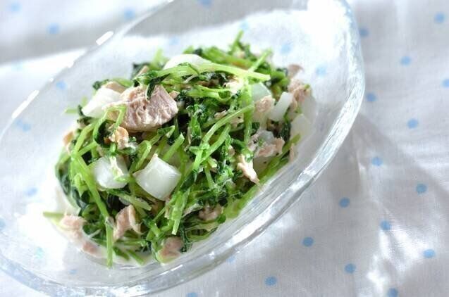 豆苗とツナのマヨネーズ和え