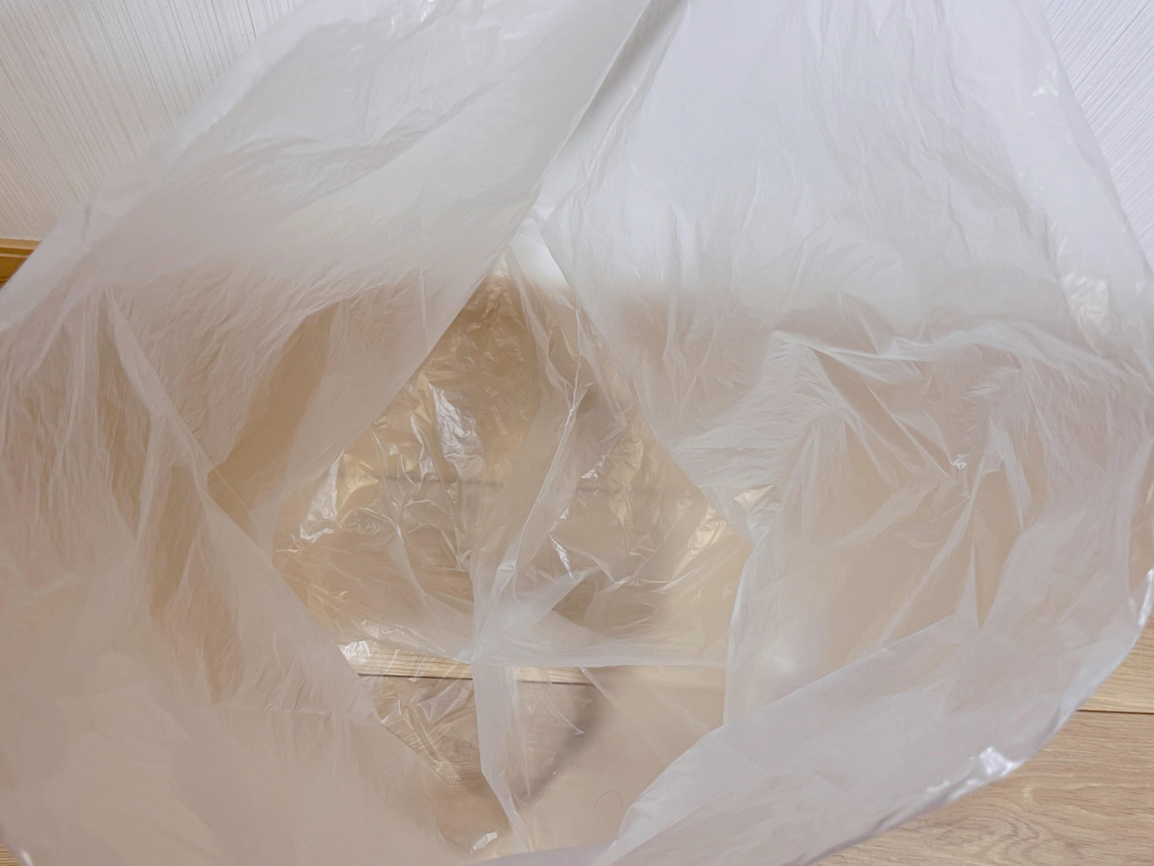 1．再生ポリエチレン入りごみ袋 45L丸底タイプ（10枚入）