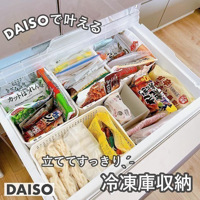 【ダイソー】立ててスッキリ！冷凍庫収納