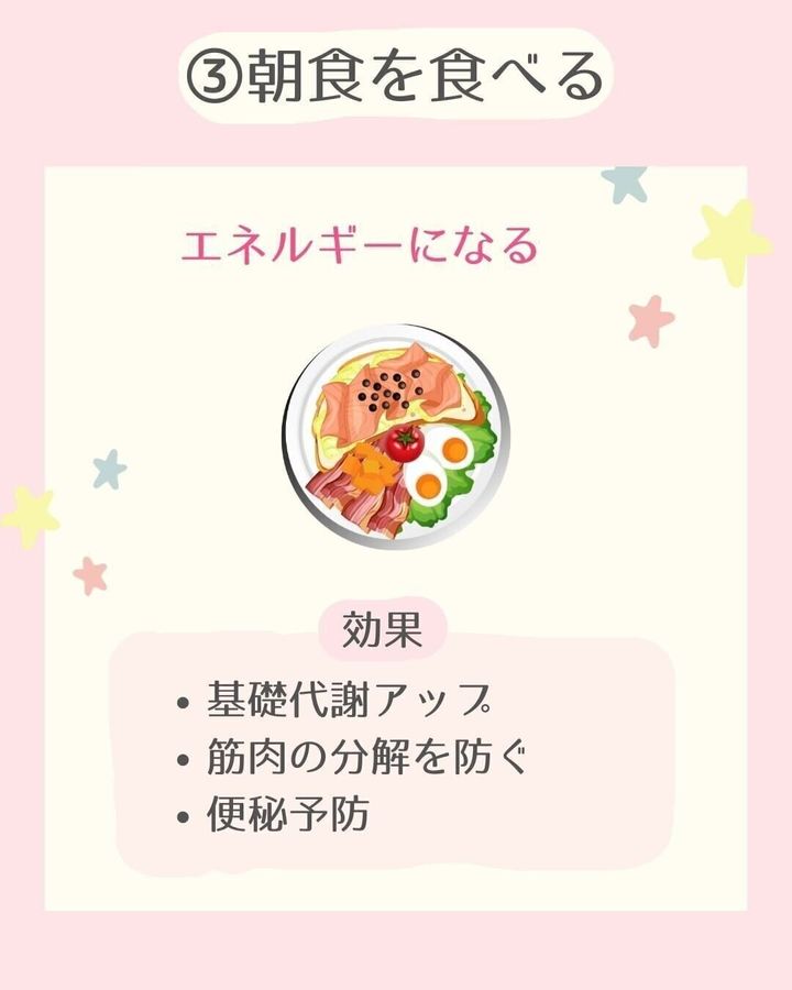 朝食を食べる