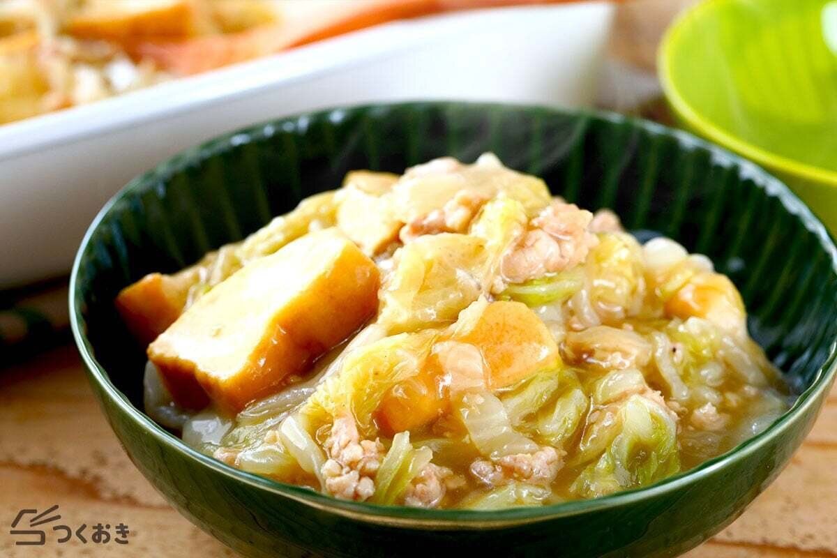 白菜と厚揚げの和風そぼろあん