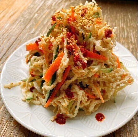 切り干し大根のバンバンジーサラダ