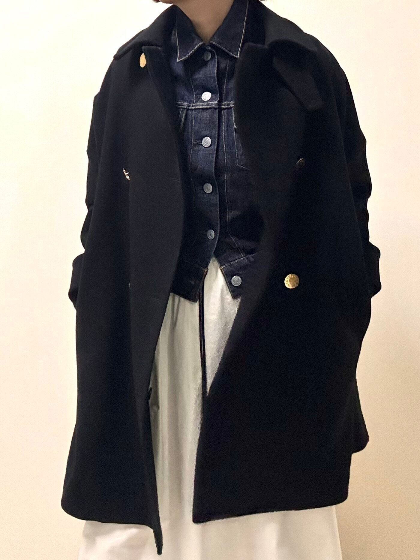 Gジャンとコートを重ね着