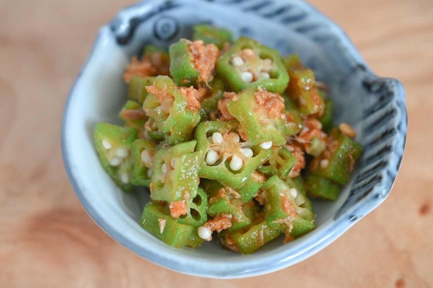 オクラの鮭にんにく和え
