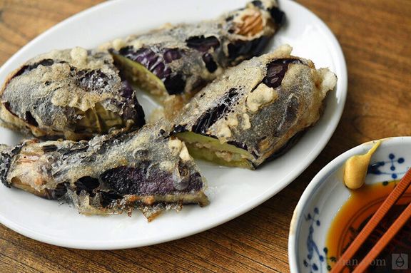 なすのはさみ揚げ