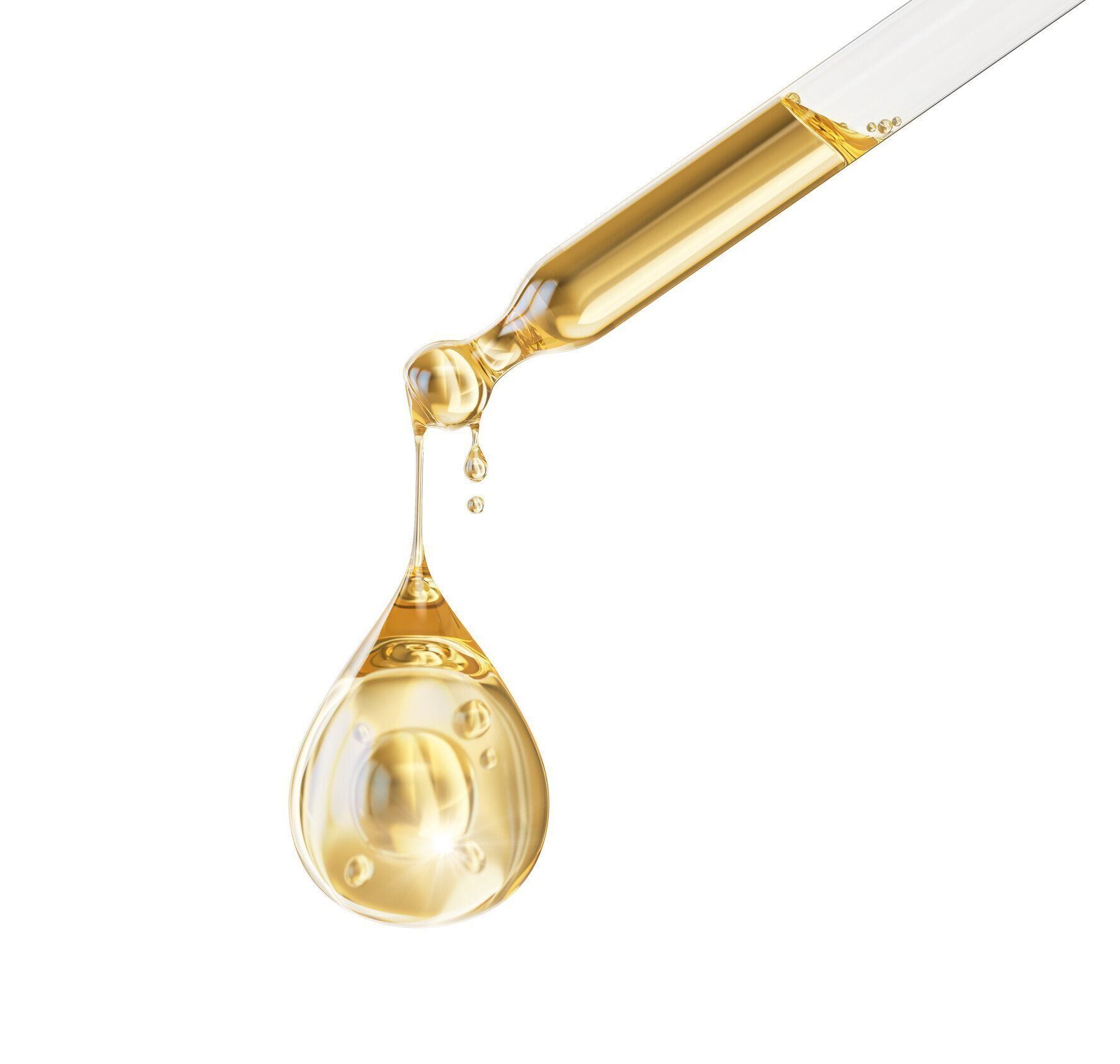 ヘアオイルを垂らしているところ