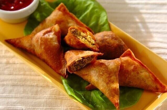 おからたっぷりサモサ（春巻きの皮）