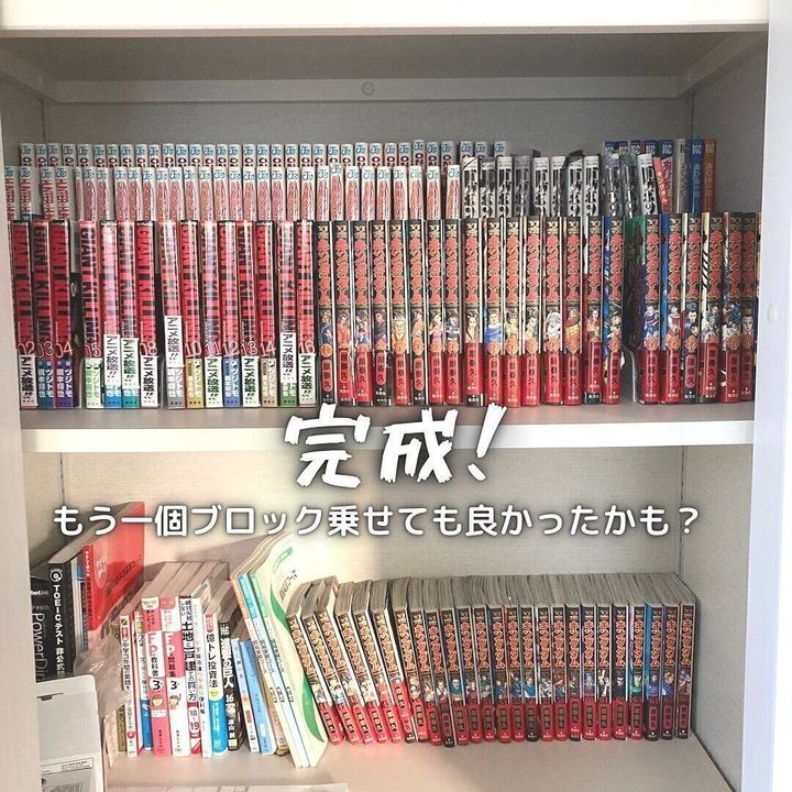 全部セリアの商品で完結!漫画を3段収納