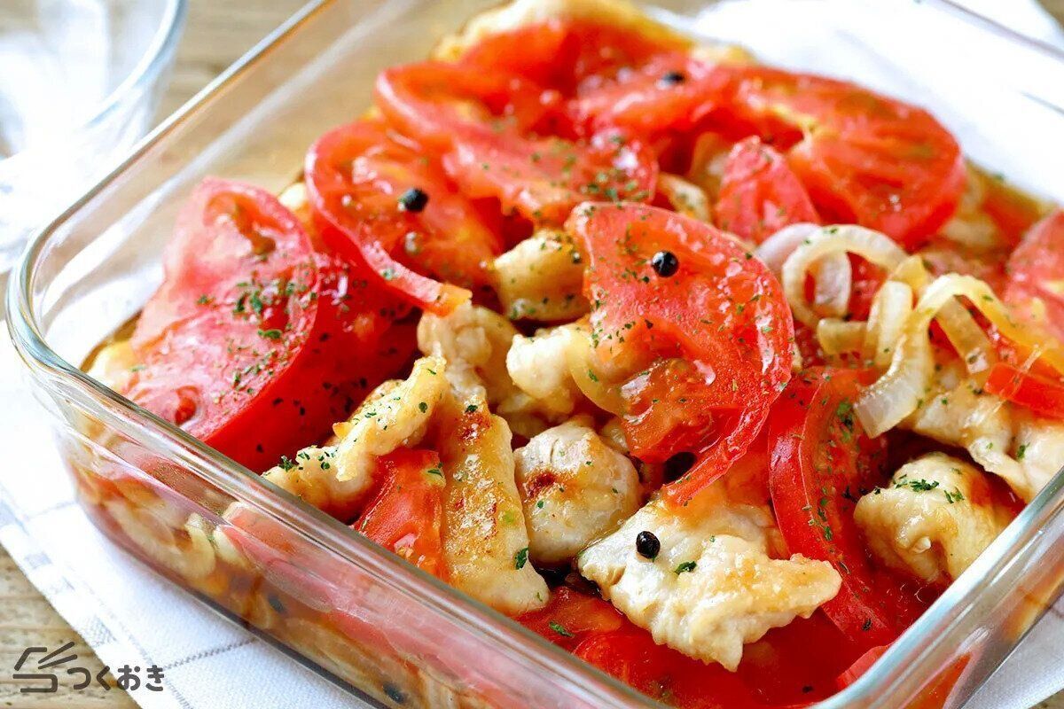 チキンとトマトと玉ねぎのマリネ