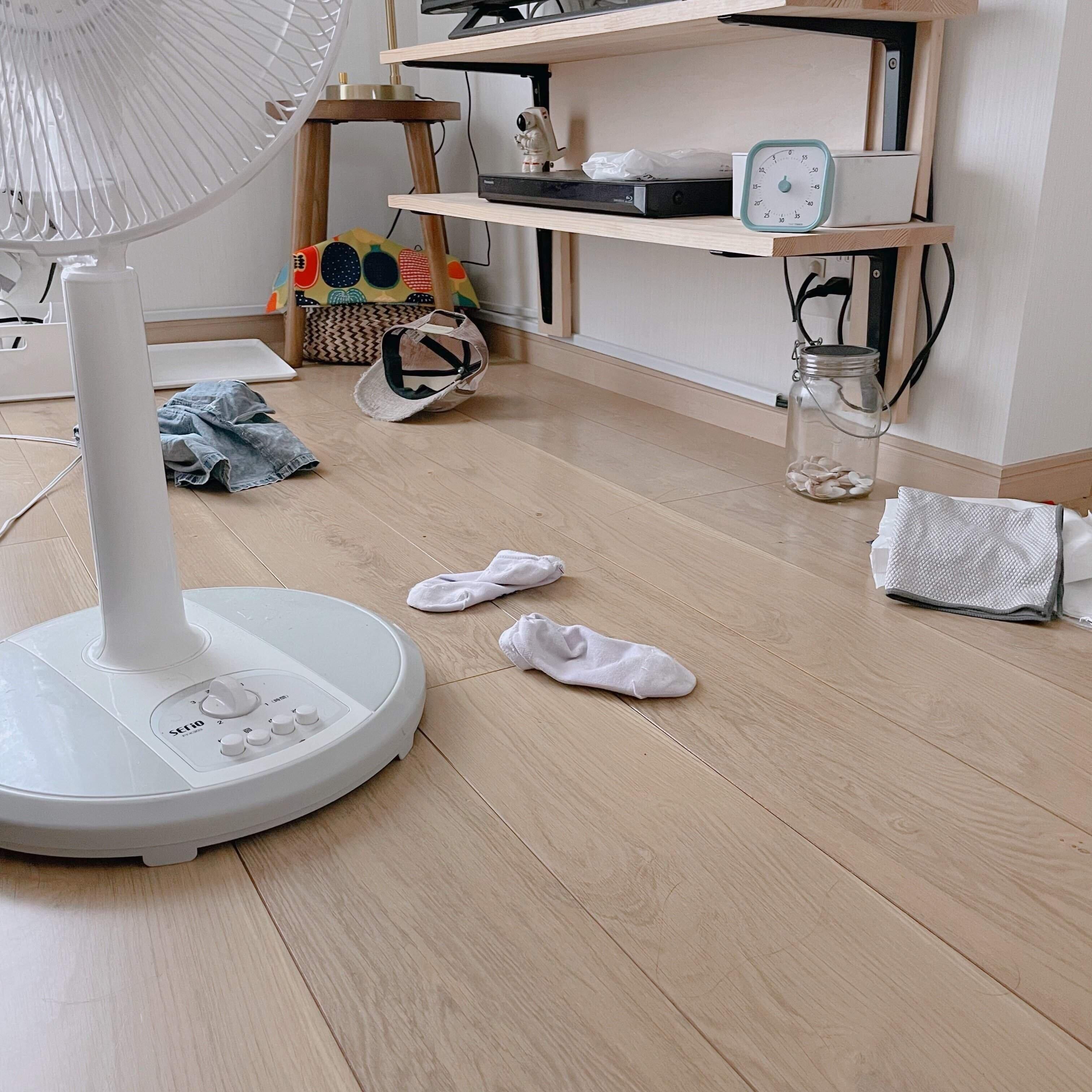 脱ぎっぱなしの物を洗濯機に入れたら合格