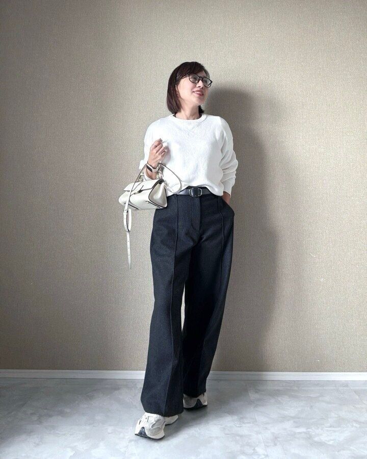 ブラッシュドジャージーワイドパンツ　ユニクロ