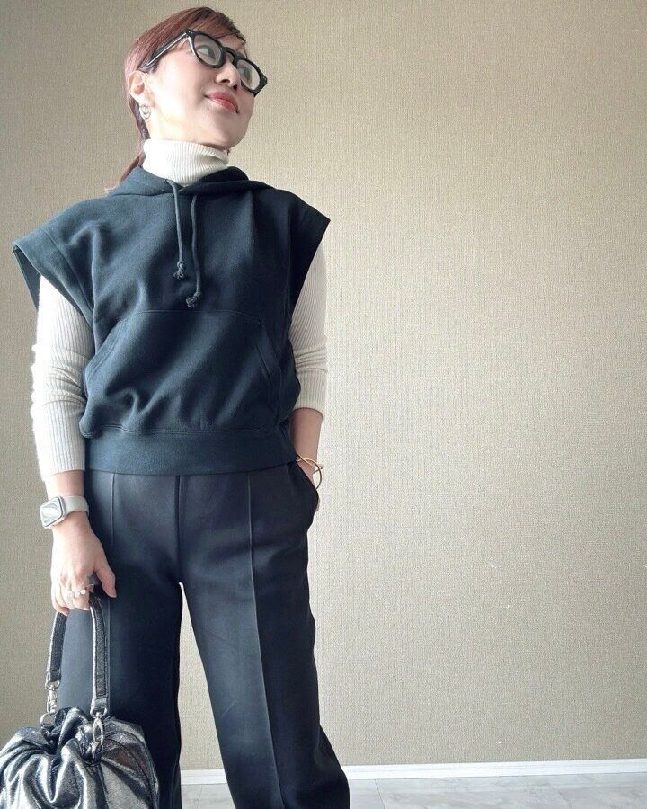 スウェットノースリーブパーカ