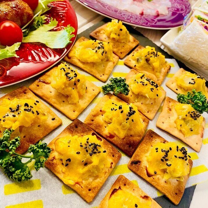スイートポテトカナッペ＊一口おつまみ＊パーティー レシピ・作り方